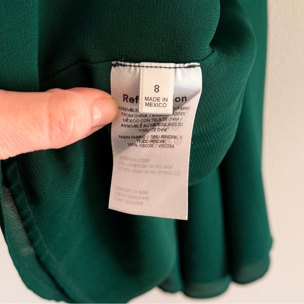 Reformation Juliette Dress In Emerald Green - Picture 11 of 13